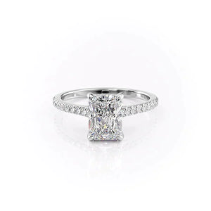 The Pave Natalie Set With A 4.5 Carat Radiant Moissanite