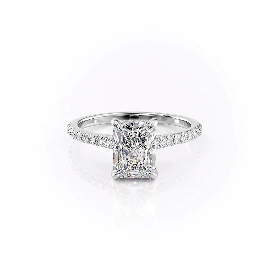 The Pave Natalie Set With A 2 Carat Radiant Lab Diamond