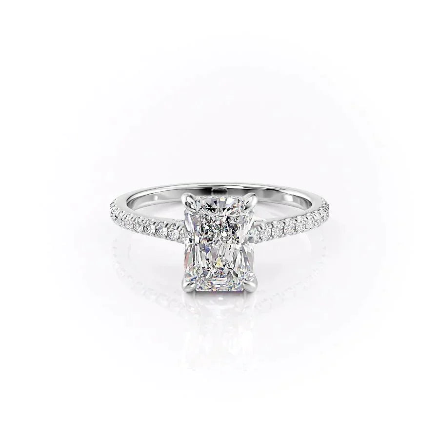 The Pave Natalie Set With A Radiant Moissanite
