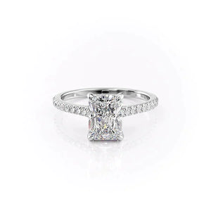 The Pave Natalie Set With A Radiant Moissanite
