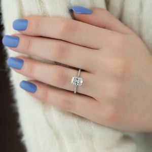 The Pave Natalie Set With A 2 Carat Radiant Lab Diamond