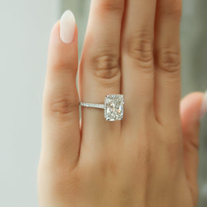 The Pave Natalie Set With A 2 Carat Radiant Lab Diamond