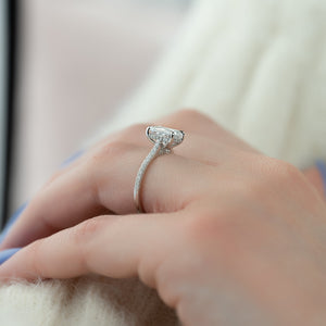 The Pave Natalie Set With A 2 Carat Radiant Lab Diamond