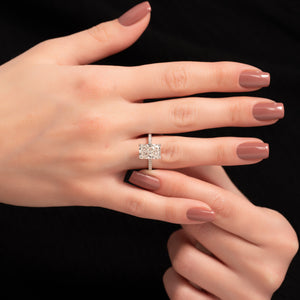 The Pave Natalie Set With A 2 Carat Radiant Lab Diamond