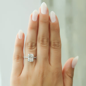 The Pave Natalie Set With A 2 Carat Radiant Lab Diamond