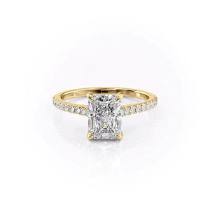The Pave Natalie Set With A 1 Carat Radiant Lab Diamond
