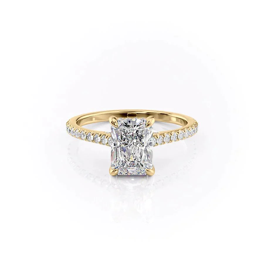 The Pave Natalie Set With A 1.5 Carat Radiant Moissanite