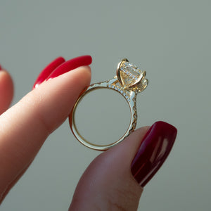 The Pave Natalie Set With A 2 Carat Radiant Lab Diamond