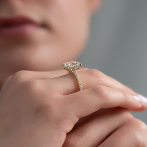The Pave Natalie Set With A 2 Carat Radiant Lab Diamond