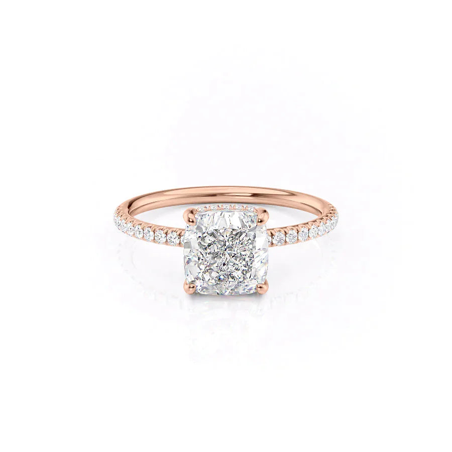 The Low Profile Kamellie Set With A 2.5 Carat Cushion Moissanite