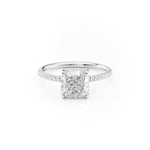 The Low Profile Kamellie Set With A 4.5 Carat Cushion Moissanite