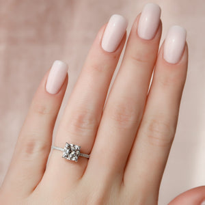 The Low Profile Kamellie Set With A 3 Carat Cushion Lab Diamond