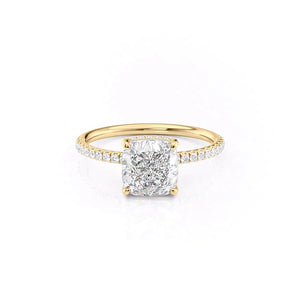 The Low Profile Kamellie Set With A 2 Carat Cushion Lab Diamond