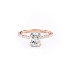 The Low Profile Kamellie Set With A Elongated Cushion Moissanite