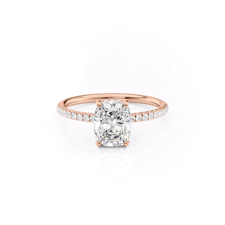 The Low Profile Kamellie Set With A 1.5 Carat Elongated Cushion Moissanite
