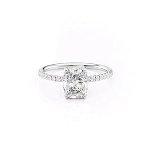 The Low Profile Kamellie Set With A Elongated Cushion Moissanite