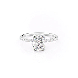 The Low Profile Kamellie Set With A 3.5 Carat Elongated Cushion Moissanite
