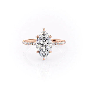 The Low Profile Kamellie Set With A 3 Carat Marquise Lab Diamond