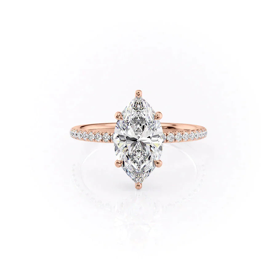 The Low Profile Kamellie Set With A 2.5 Carat Marquise Lab Diamond