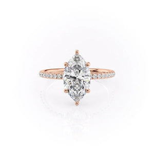 The Low Profile Kamellie Set With A Marquise Moissanite