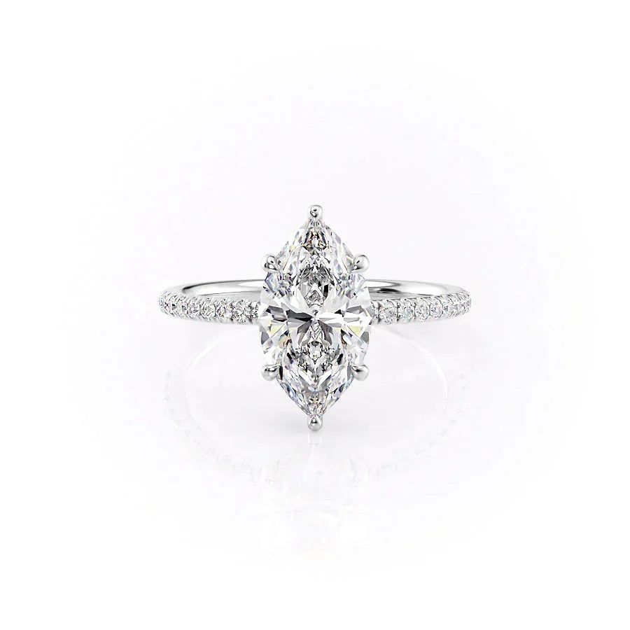 The Low Profile Kamellie Set With A 1 Carat Marquise Lab Diamond