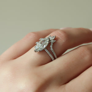The Low Profile Kamellie Set With A 2 Carat Marquise Lab Diamond