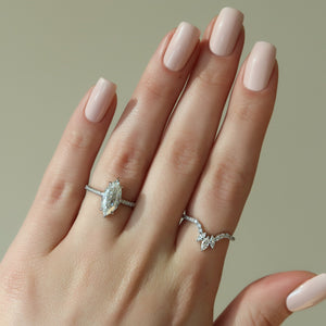 The Low Profile Kamellie Set With A 2 Carat Marquise Lab Diamond