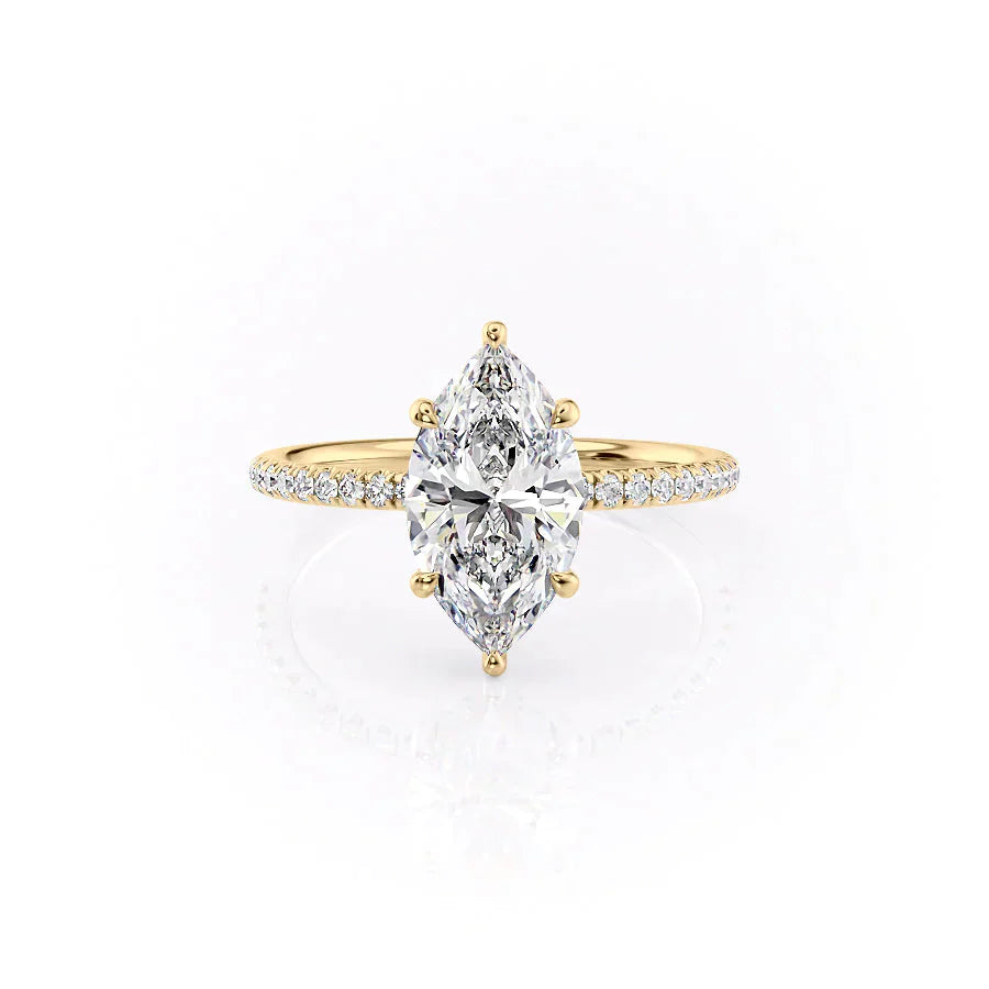 The Low Profile Kamellie Set With A 2.5 Carat Marquise Lab Diamond