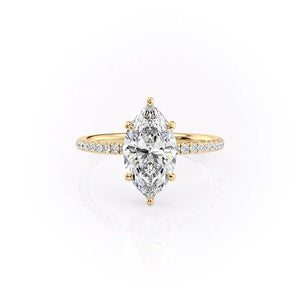 The Low Profile Kamellie Set With A Marquise Moissanite