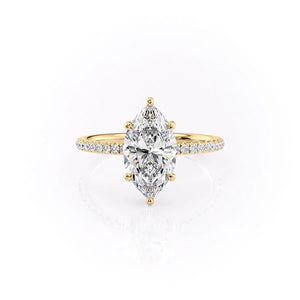 The Low Profile Kamellie Set With A 4.5 Carat Marquise Moissanite