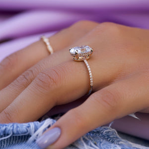 The Low Profile Kamellie Set With A 3 Carat Oval Lab Diamond