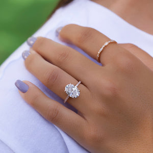 The Low Profile Kamellie Set With A 3 Carat Oval Lab Diamond