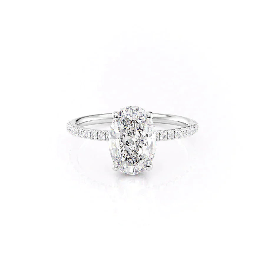 The Low Profile Kamellie Set With A 2.5 Carat Oval Moissanite