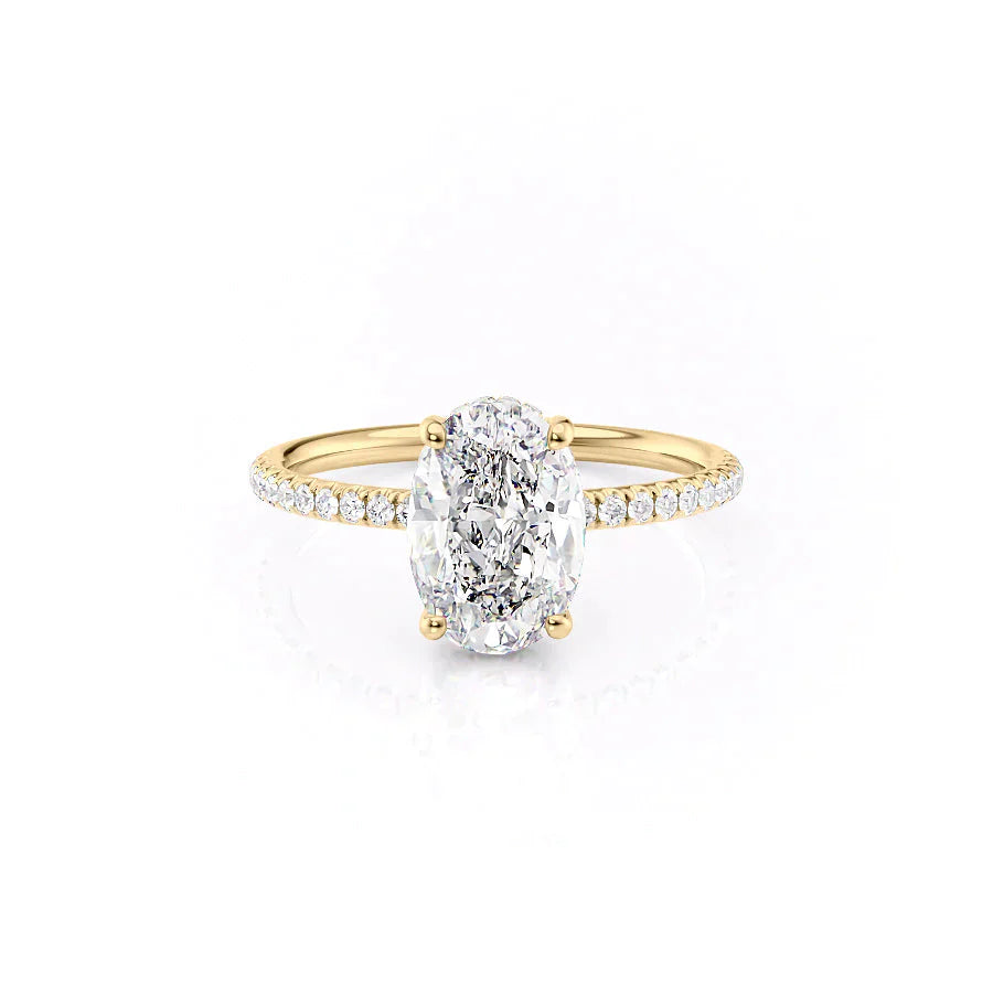 The Low Profile Kamellie Set With A 2 Carat Oval Lab Diamond