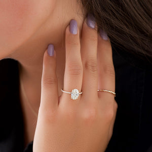 The Low Profile Kamellie Set With A 3 Carat Oval Lab Diamond
