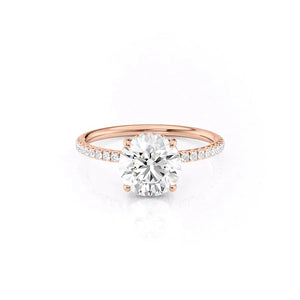 The Low Profile Kamellie Set With A Round Moissanite