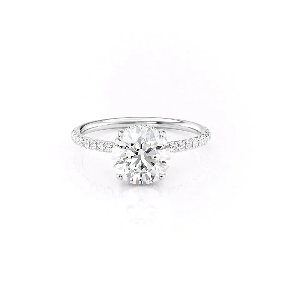 The Low Profile Kamellie Set With A Round Moissanite