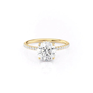 The Low Profile Kamellie Set With A 2.5 Carat Round Moissanite