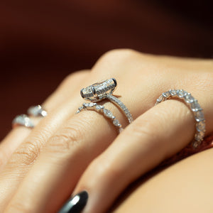 The Low Profile Kamellie Set With A 3.5 Carat Radiant Moissanite