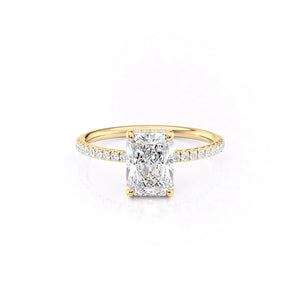 The Low Profile Kamellie Set With A Radiant Moissanite