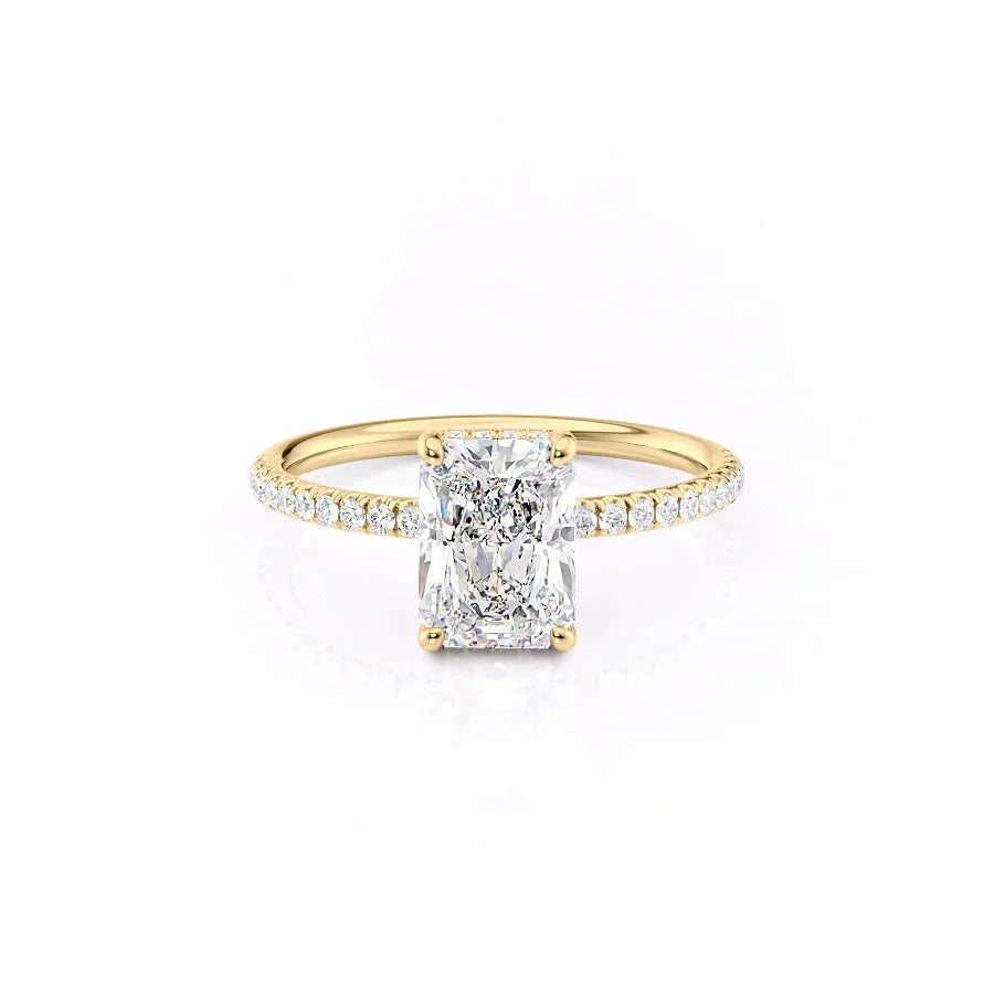 The Low Profile Kamellie Set With A 1.5 Carat Radiant Moissanite