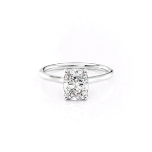 The Ellie Set With A 3 Carat Elongated Cushion Lab Diamond