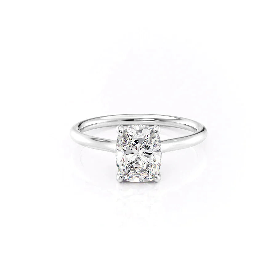 The Ellie Set With A 1.5 Carat Elongated Cushion Lab Diamond
