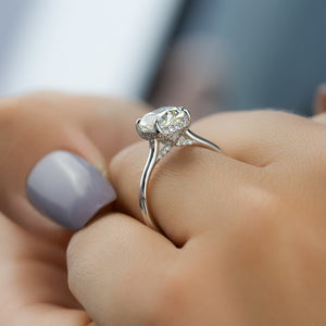 The Ellie Set With A 1 Carat Elongated Cushion Lab Diamond