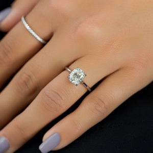 The Ellie Set With A 1 Carat Elongated Cushion Lab Diamond