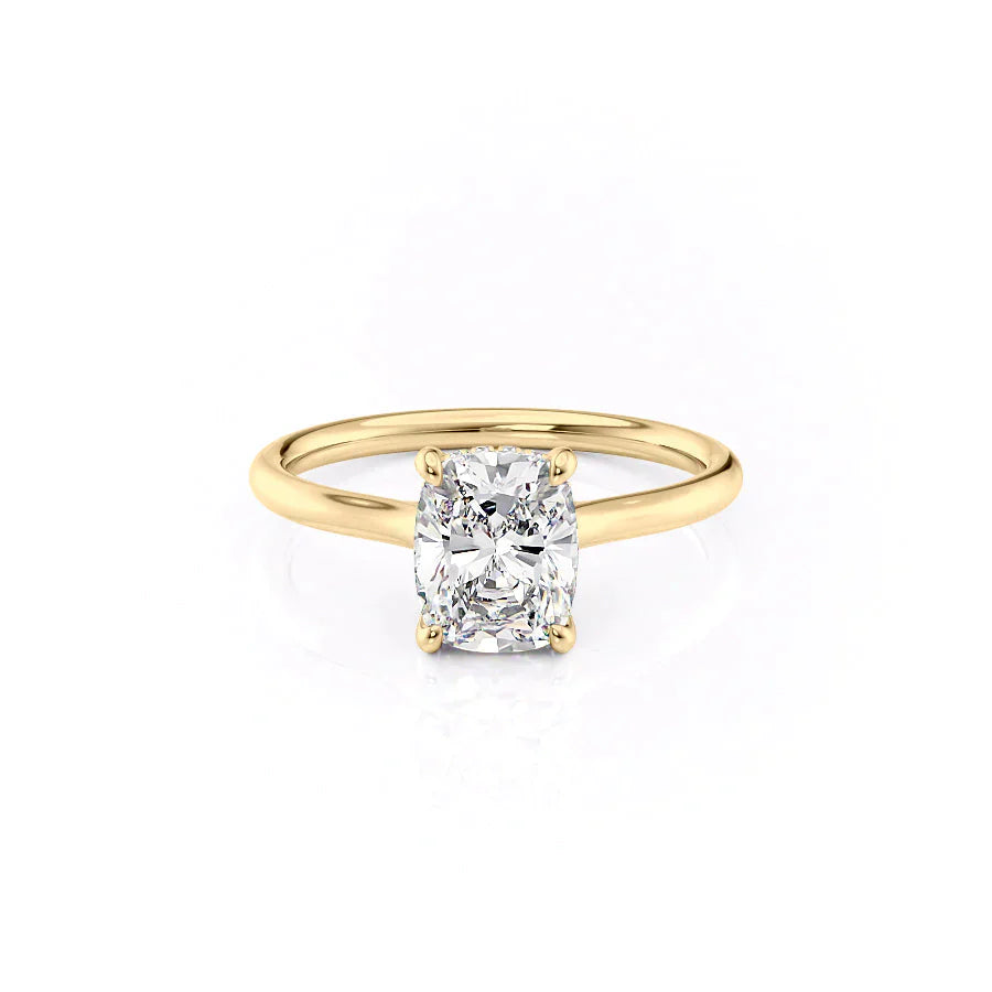 The Ellie Set With A 3 Carat Elongated Cushion Lab Diamond