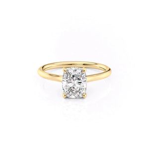The Ellie Set With A 2.5 Carat Elongated Cushion Lab Diamond