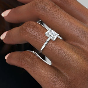 The Ellie Set With A 2 Carat Emerald Lab Diamond