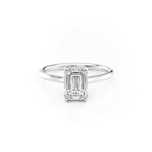 The Ellie Set With A 3 Carat Emerald Lab Diamond