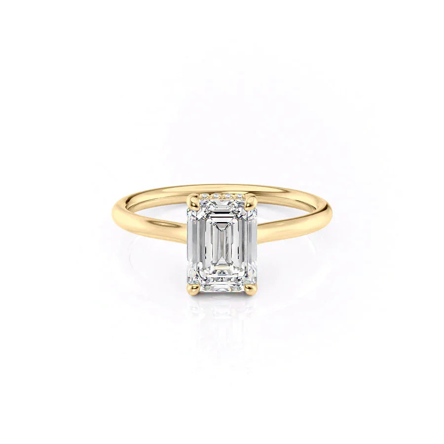 The Ellie Set With A 1.5 Carat Emerald Lab Diamond